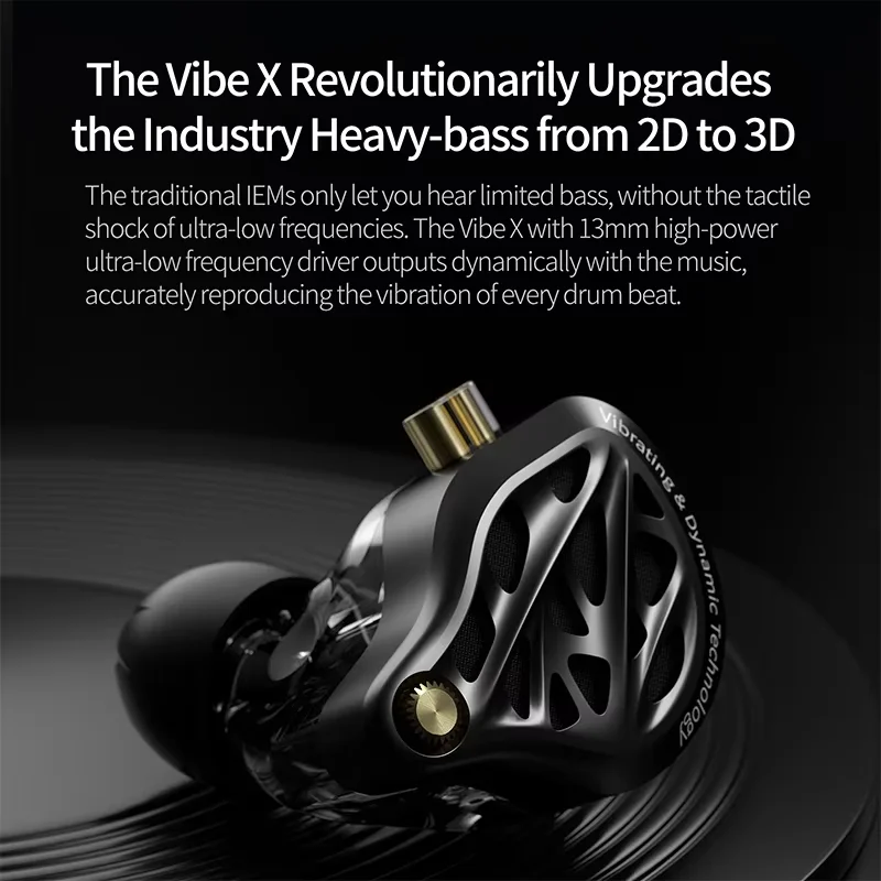 새로운 KZ Vibe X 저주파 진동 이어버드 HiFi 딥 베이스 헤드셋 스테레오 사운드 인이어 이어폰 (음악, 게임용) 고품질