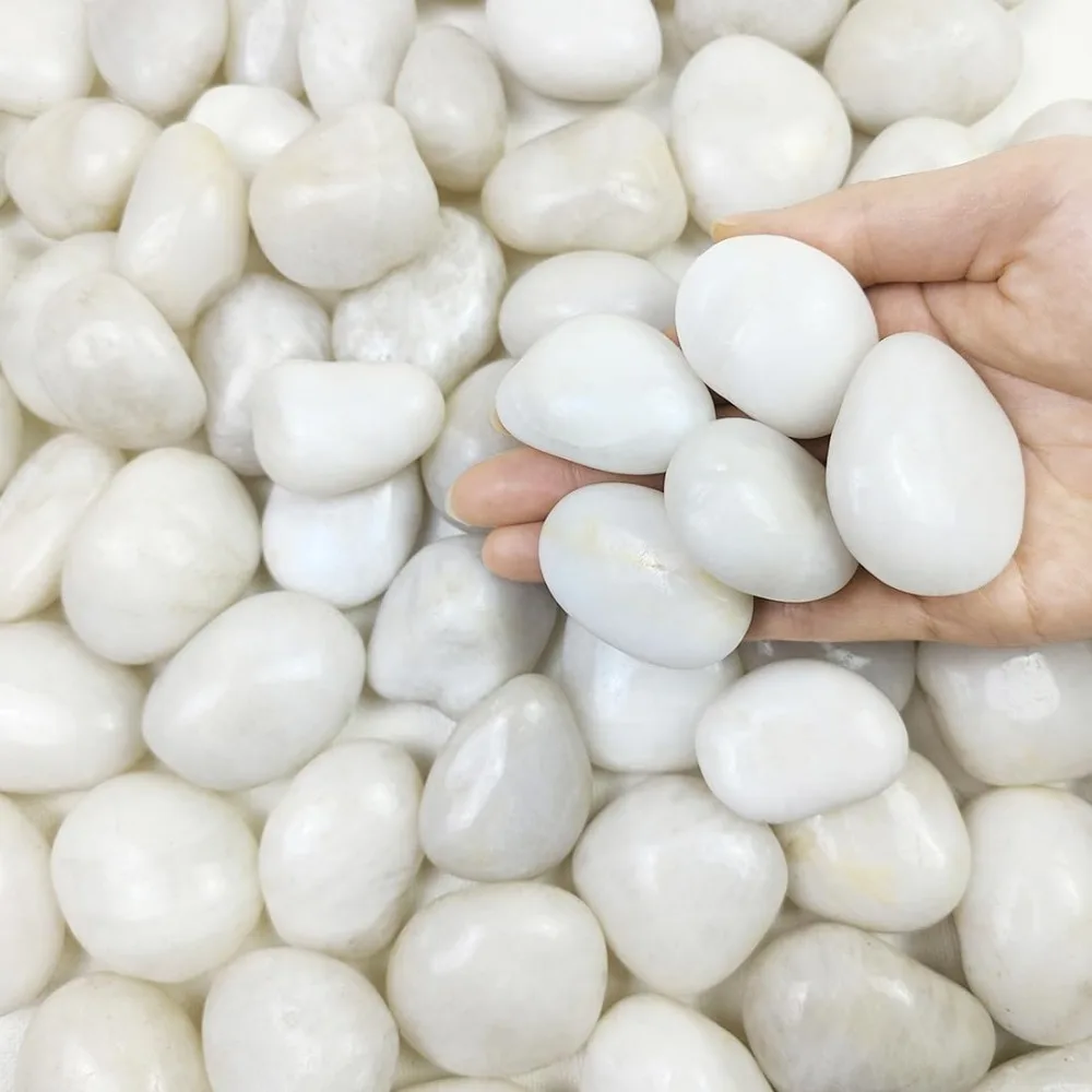 40lbs 1-2 Inch Decorative Pebble, for Plants, Vase, Planter, Garden Rocks and Yard Paver Rocks, Polished Decorative Pebble