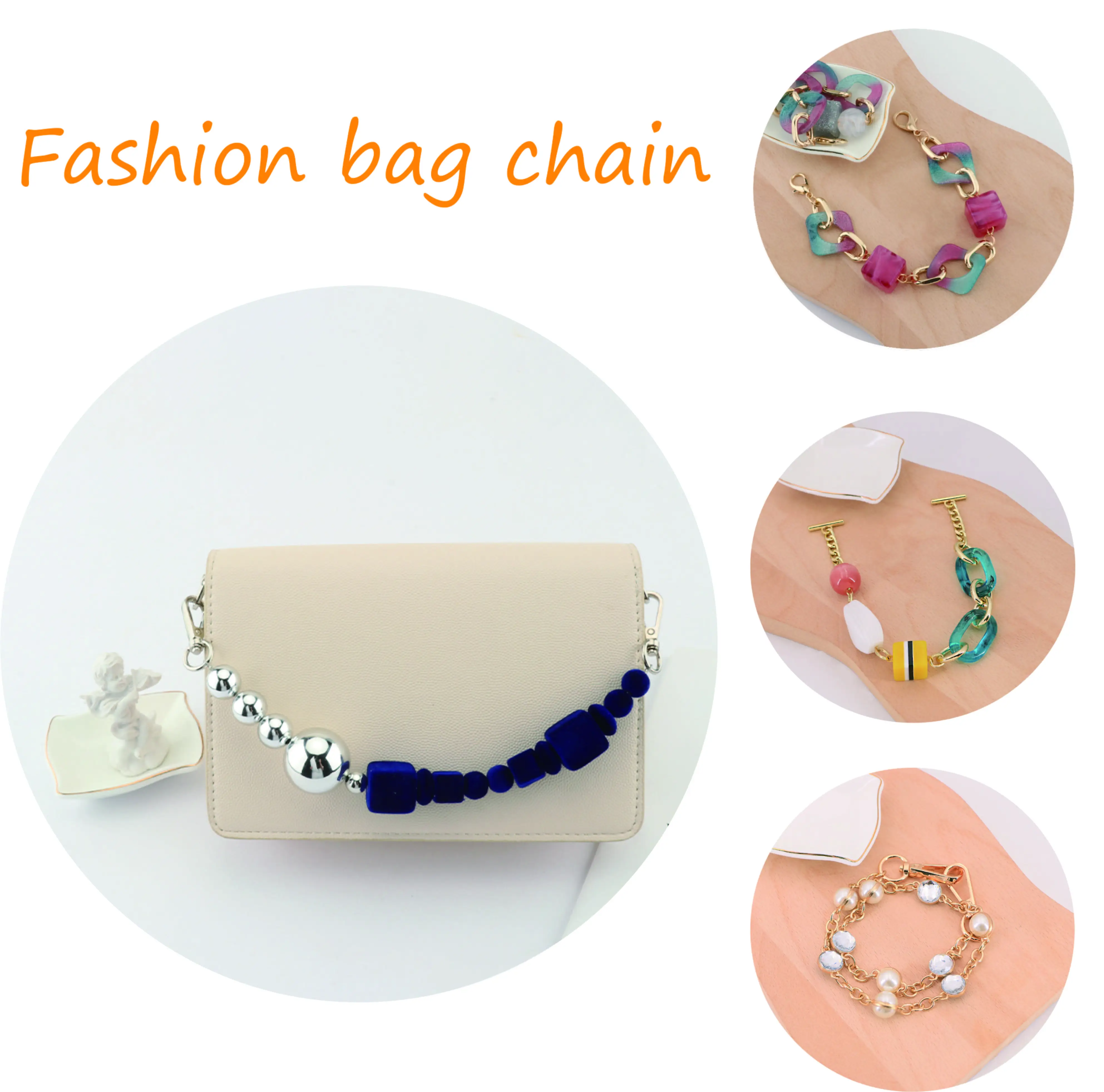 Fashion Acrylic Handbag Shoulder Bag with Chic Chain Strap DIY Handbag Handle Detachable Crossbody Bag with Bag