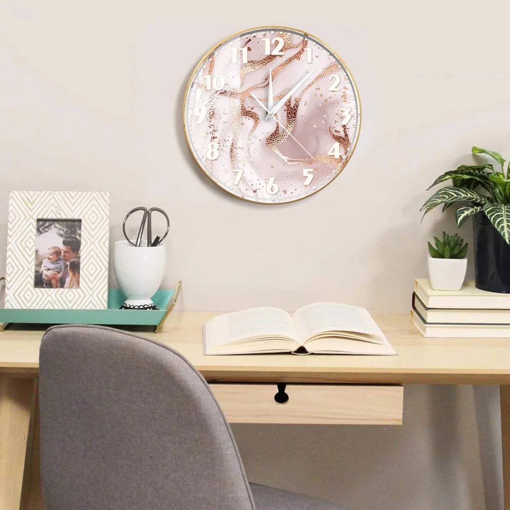 Moderne 3D-wandklok, stille wandklok, zelfklevend, doe-het-zelf, metaal Moderne 3D-wandklok, stille wandklok, zelfklevend, doe-het-zelf, metaal