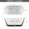 59" Acrylic Free Standing Tub - Classic Oval Shape Soaking Tub, Adjustable Freestanding Bathtub with Integrated Slotted Overflow 5
