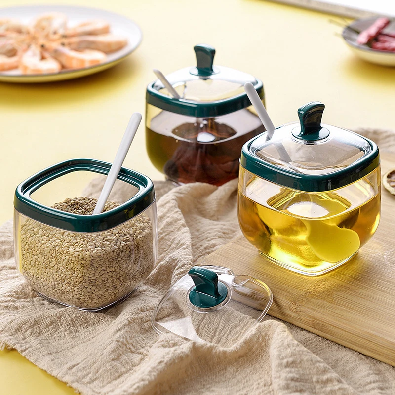 Kitchen Light Luxury Salt Monosodium Glutamate Seasoning Box Salt Shaker Seasoning Combination Set Bottle Can
