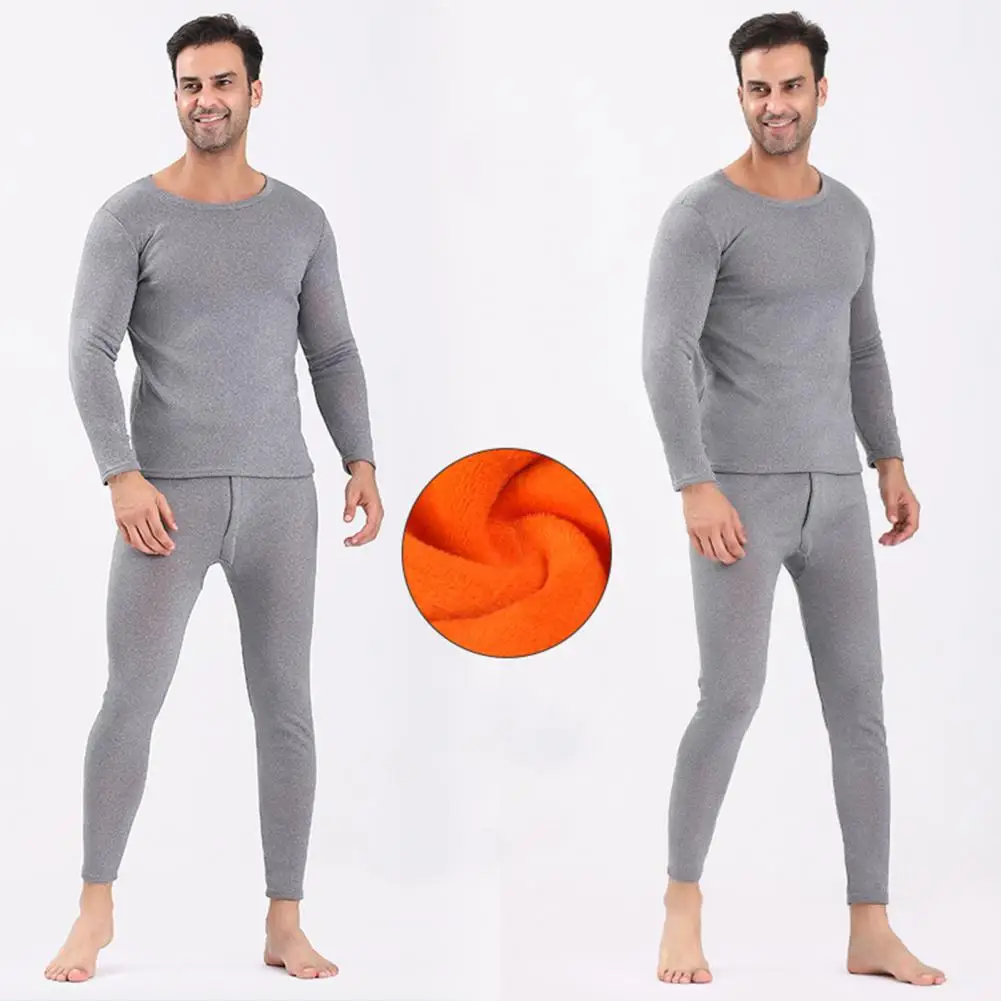 

Unisex Thermal Underwear Set Unisex Winter Warm Underwear Set Thick Fleece Lined Long Sleeve Pajama Set for Sport Base Layer