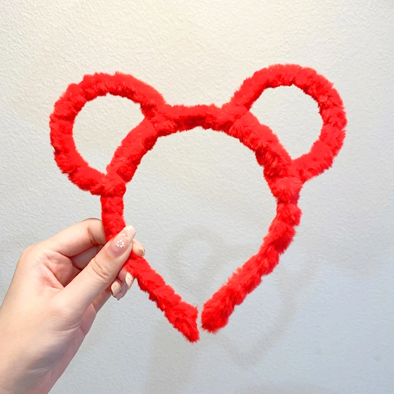Cartoon Plush Bear Ear Hair Bands For Women Girls Hair Hoop Lolita Headdress Furry Headband Headpiece Dress Cosplay Accessories