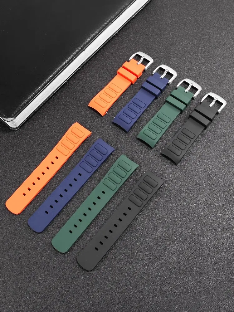 Enhanced Waterproof Rubber Watch Strap 22mm with Curved Interface - Premium Silicone Watchband Accessories