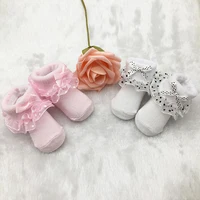 Newborn Baby Socks For Girls Cotton Lace Infant Girls Sock Spring Princess Bow Toddler Baby Girls Socks 0-6M 2