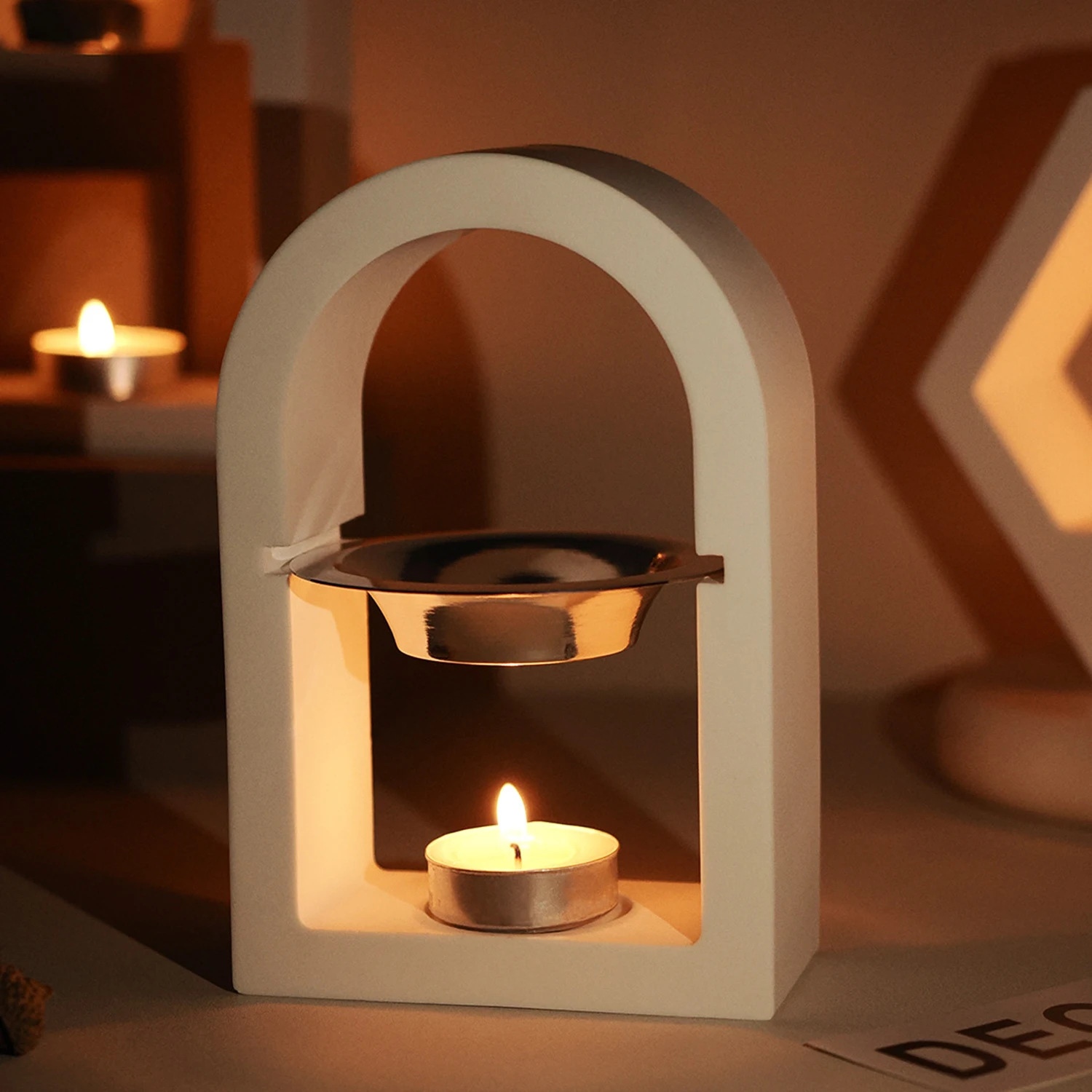 DIY Essential Oil Candle Holder Silicone Mold Home Aromatherapy Furnace Wax Melting Furnace Concrete Gypsum Mold Home Decoration