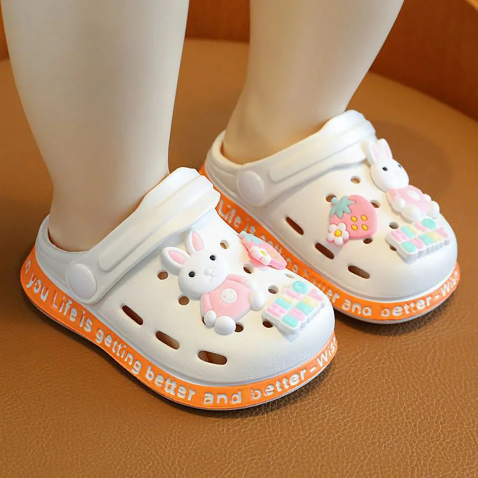 Children Slippers Playful Cartoon Kids Clog Shoes with Holes for Summer Girls and Boys Soft-Soled Non-Slip Indoor Slippers New 4
