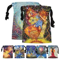 Tarot Bags And Pouches Drawstring Tarot Cards Bag Tarot Card Storage Pouch Fabric Jewelry Bag Multifunctional 13X18cm Tarot Bag 2