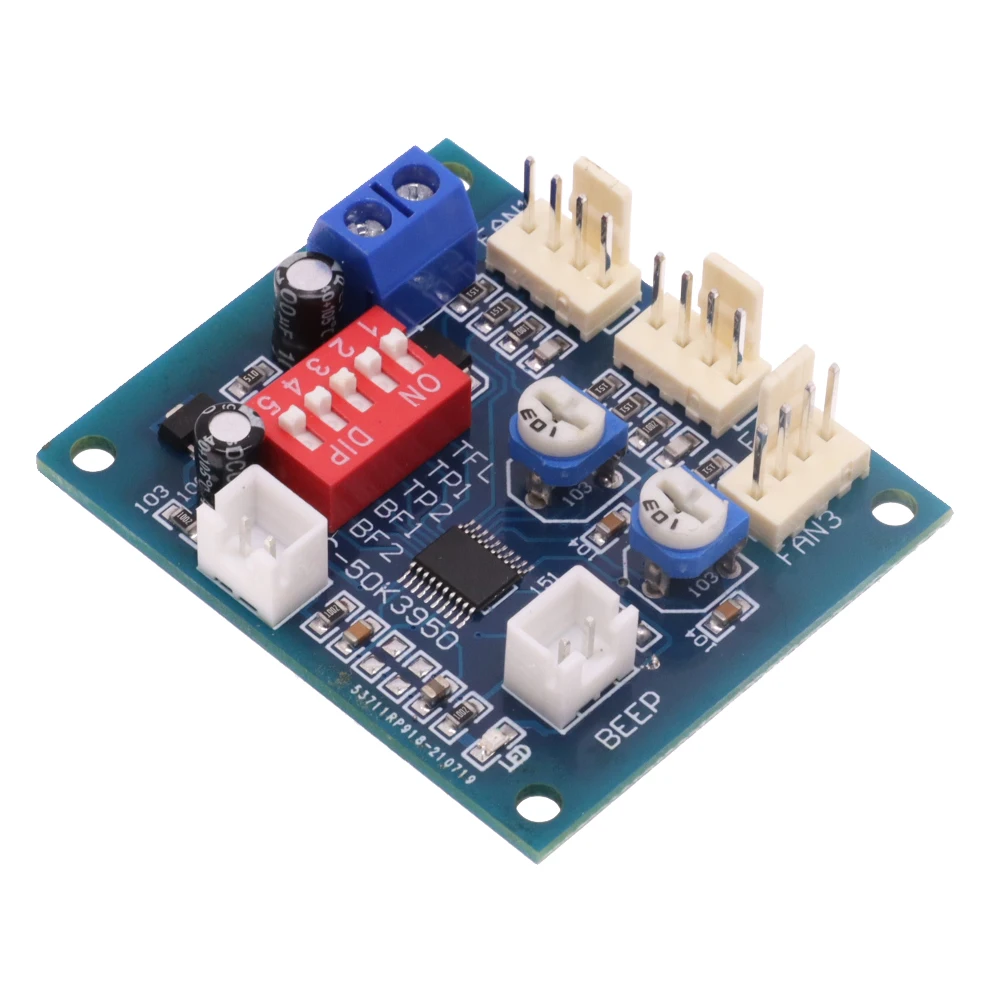 NTC 3950 Thermistor PWM Temperature Probe Speed Controller Board Control Module Buzzer DC 12V 5A CPU Fan High Temp Alarm 50k