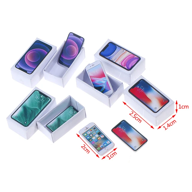 1:12 Miniature Dollhouse Mobile Phone Iphone Model IPhone Box For Barbies BJD OB11 Blyth Doll House Decoration Accessories 1