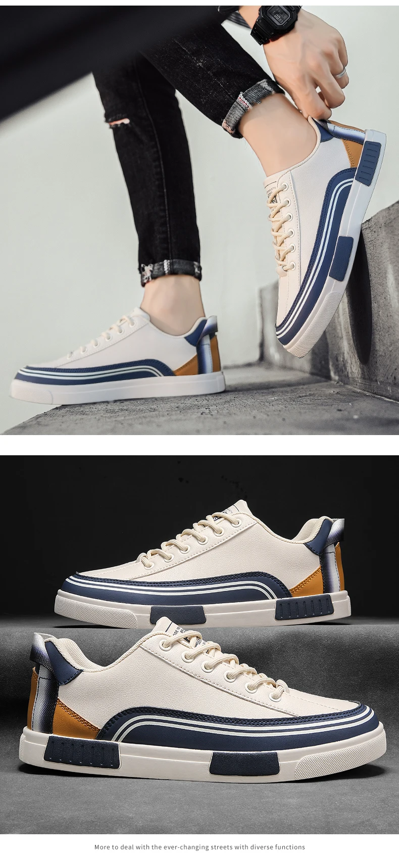 Scarpe da skate casual da uomo in pelle comode per tutti i giorni_voghion.com