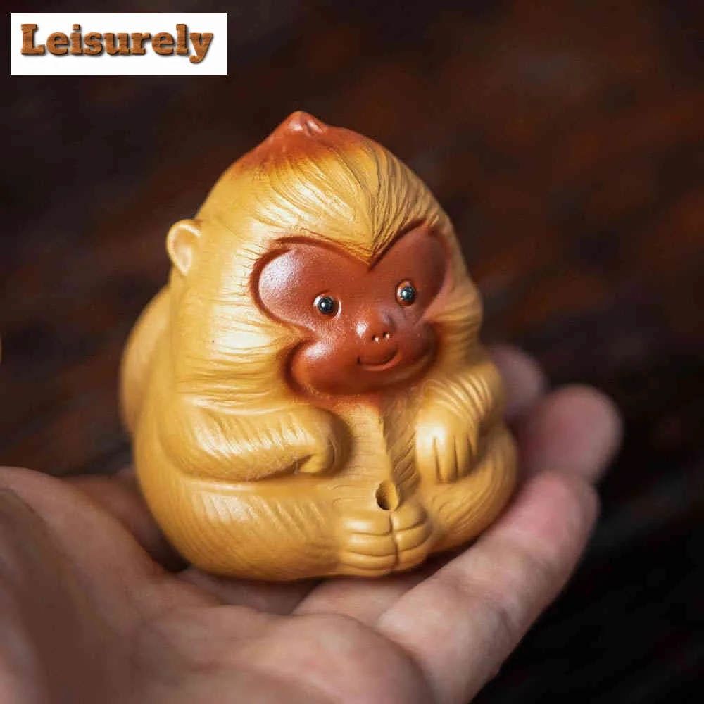 Yixing Zisha Zodiac Monkey Wukong Great Sage Incense Holder Tea Pet Luxury Tea Games Tea Figurine Play Toys Tea Statue Ornaments