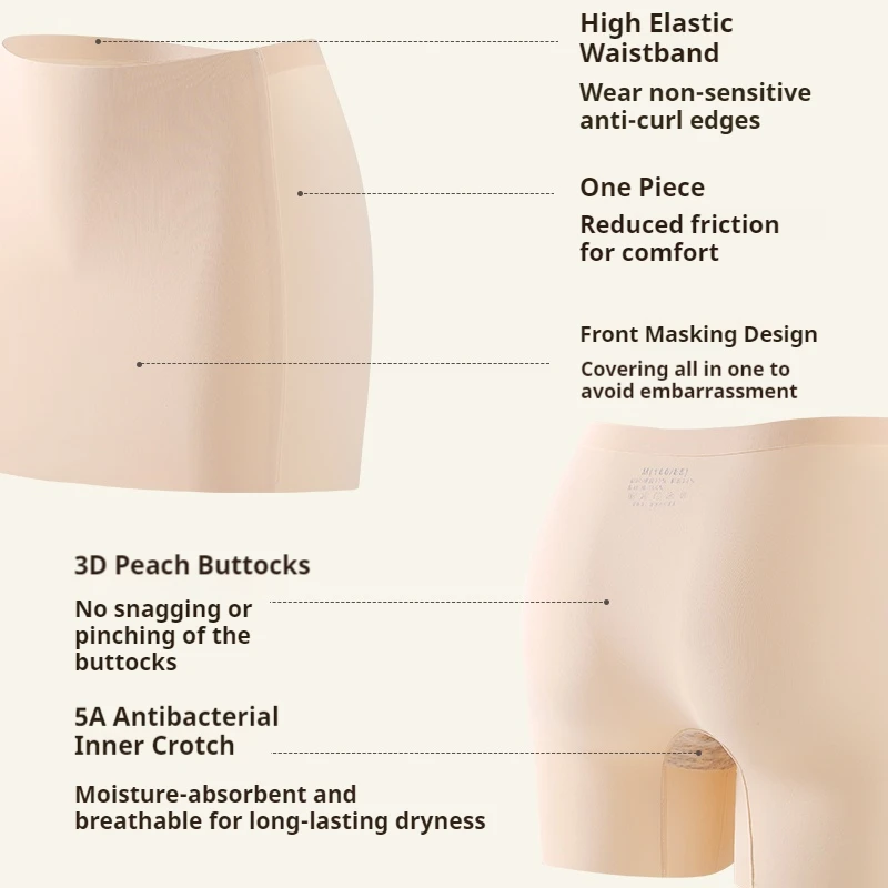 Flarixa Women Ice Silk Safety Shorts Panties Double Layer Underwear Soft Under the Skirts Dress Panty Seamless Summer Boyshorts safety shorts seamless panties women shorts underwear