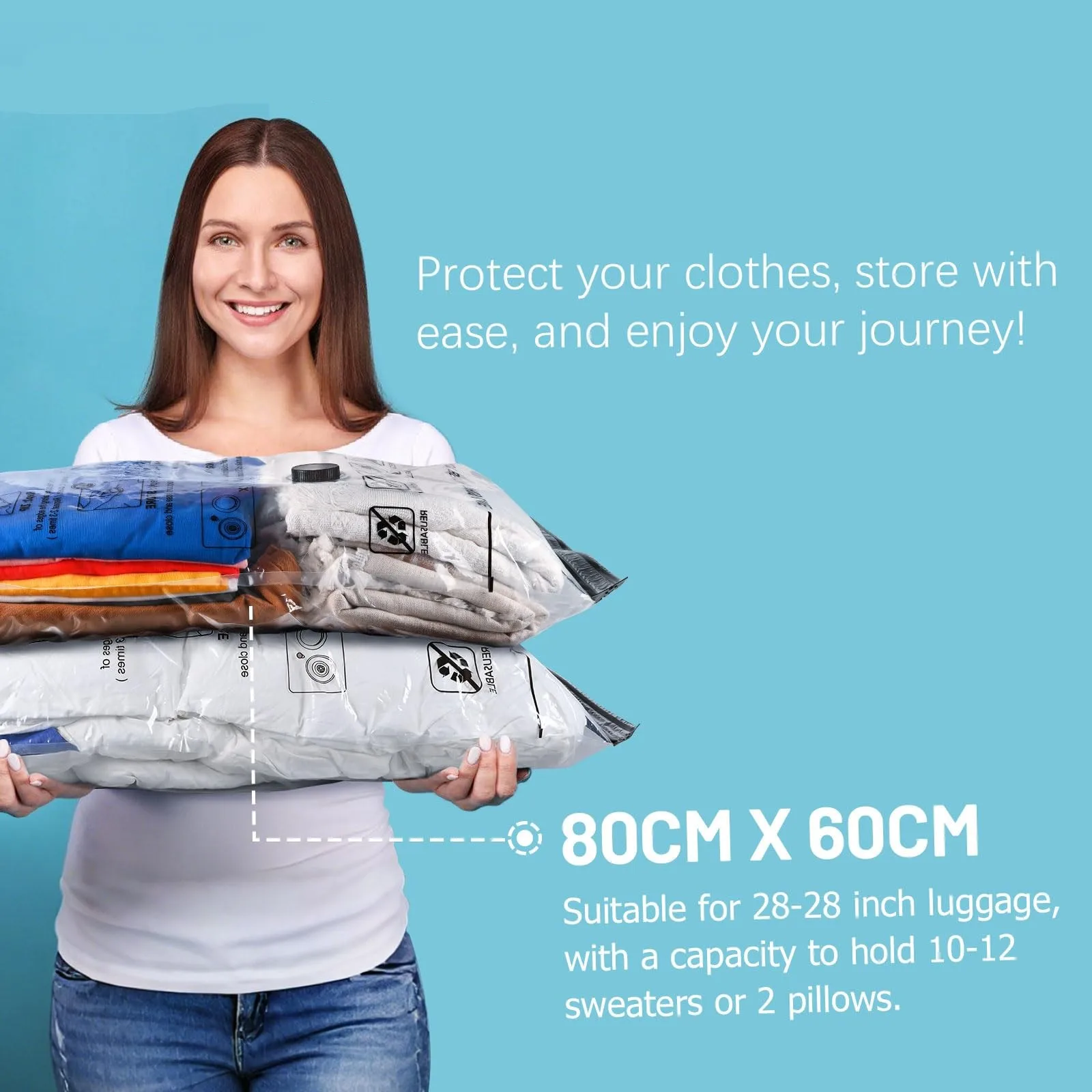 Vacuum Storage Bags Seal Bag for Comforters, Clothes, Bedding Organiser Blanket, Pillow, Duvet, Travel, Home Organizer 2