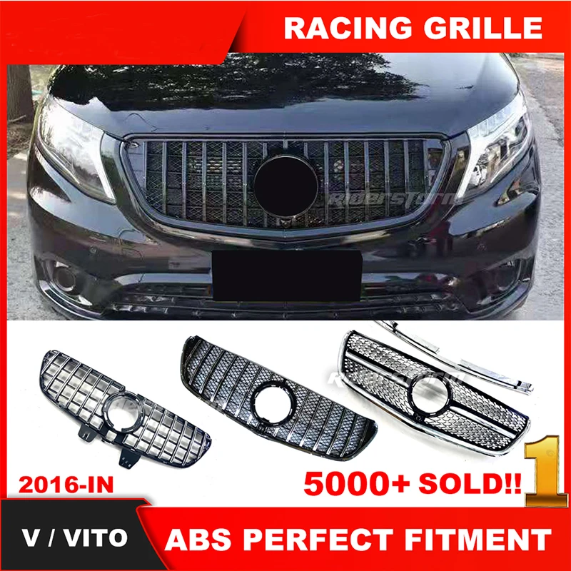 w447 diamond grille V/Vito Class W447 diamond grille V260 V220 front bumper front mesh grill 2015+ fit car grill mesh