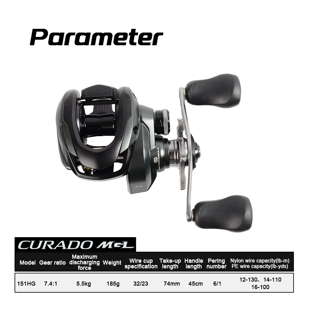 SHIMANO Original 21 CURADO BFS XG Baitcasting Fishing Reel 8.2:1 7+1BB Max  Drag 3.5KG Finesse Tune Break System Micromodule Gear