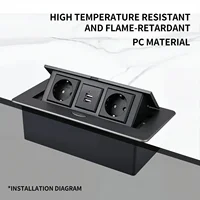 Table Charging Station Hidden Type Power Socket Slow Pop-Up Table Outlet Desktop Socket for US/EU Home Office Kitchen 5