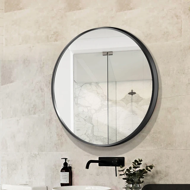 Circle Bathroom Glass look Acrylic Mirror - Lightweight Shaving Mirror - Stick  on Mirror - AliExpress