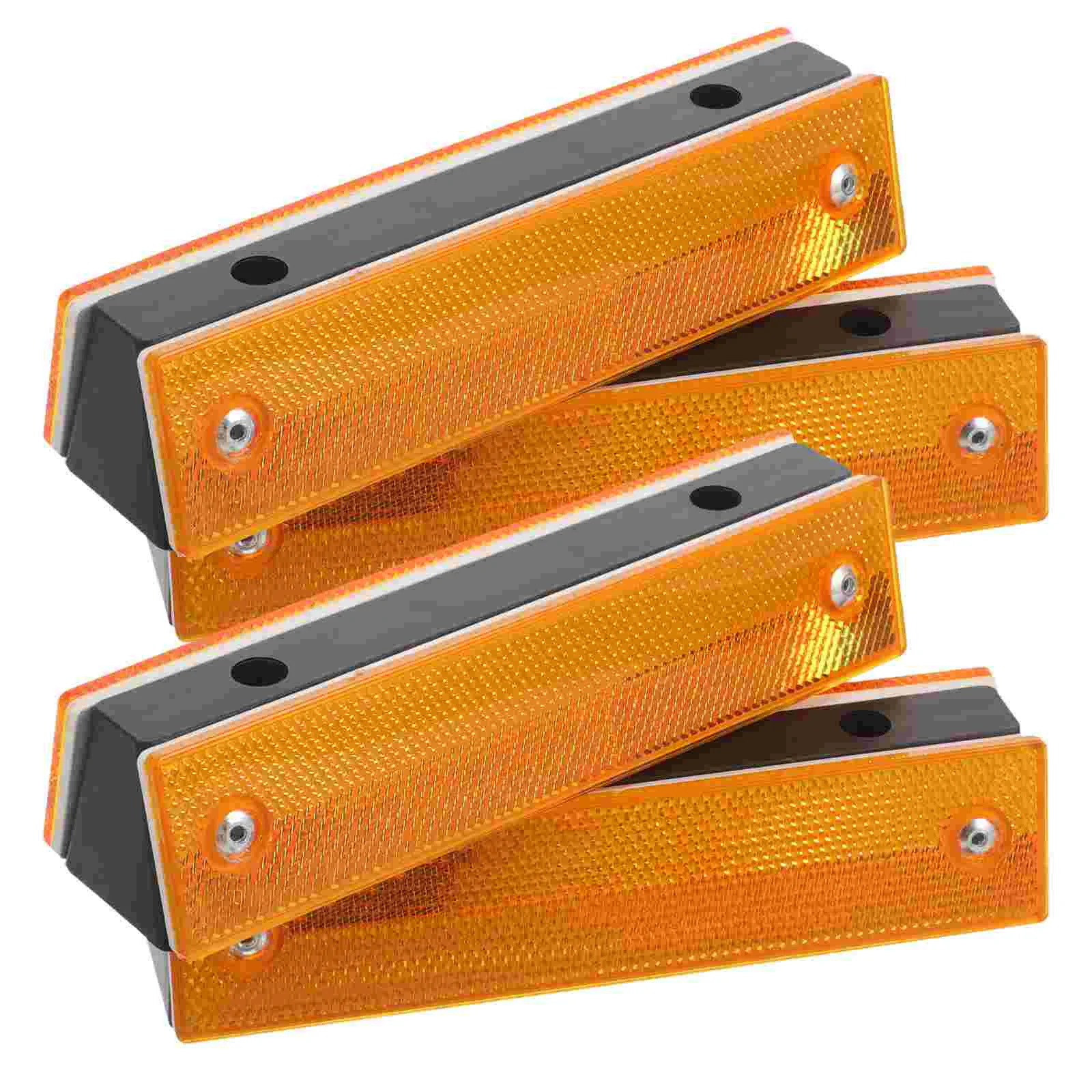 4 Pcs Rectangular Profile Mark Road Sign Reflectors Reflective Double Sided Pavement Markers Driveway Abs