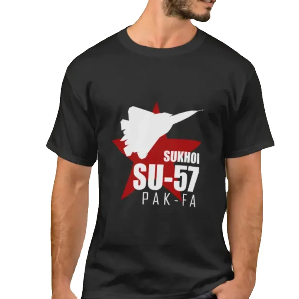 

Sukhoi Su-57 PAK FA Stealth Fighter Classic T-Shirt. Summer Cotton Short Sleeve O-Neck Mens T Shirt New S-3XL