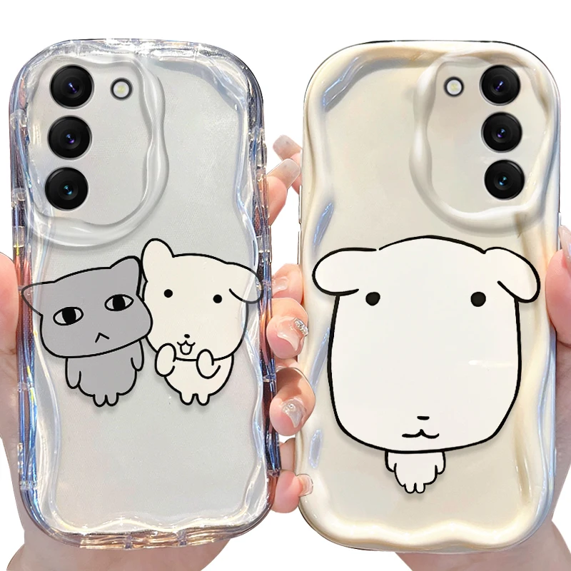 Chubby White Dog Face Protective Phone Case Cover