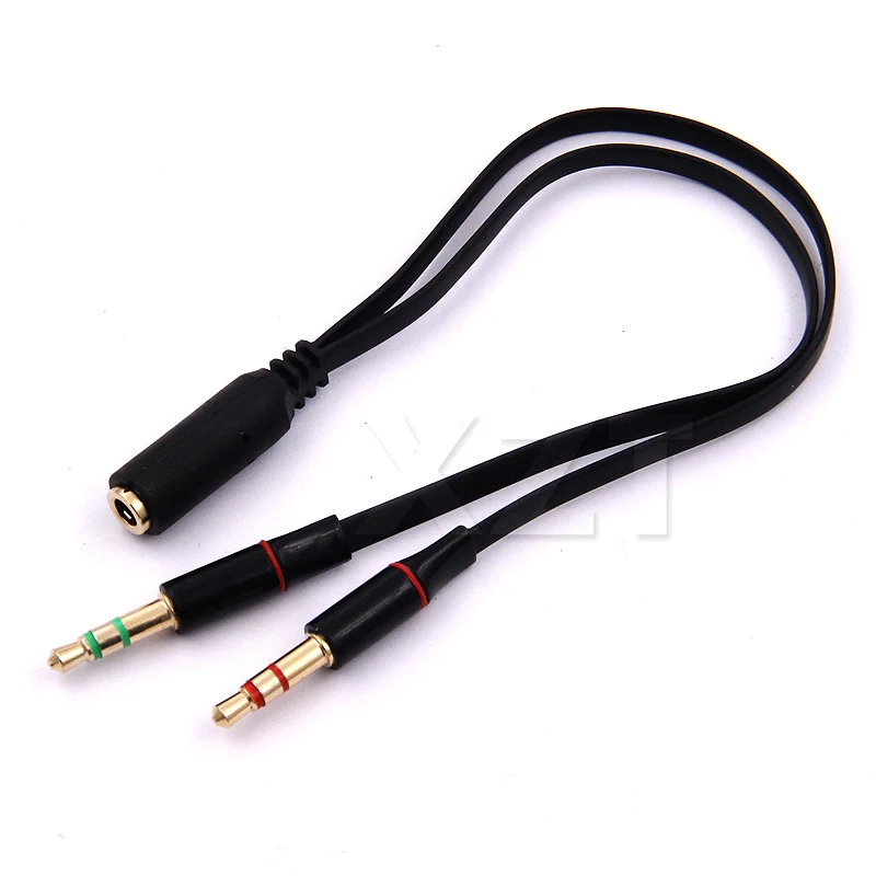 Adattatore splter per cuffie da 3,5 mm femmina a 2 doppi cuffie da 3,5 maschio microfono Y jack stereo cavo audio per cuffie per PC desktop portatile  44