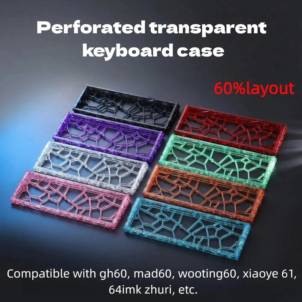 GH60 키보드 케이스 속이 빈 투명 60% 키 레이아웃 Holy60/MAD60/GT60/Wooting60HE/win60 DIY 맞춤형 선물용 키보드 쉘