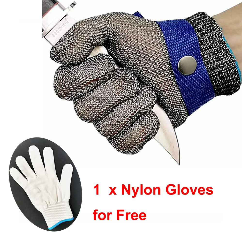 

LPRED 1 Pair Cut Resistant Stainless Steel Gloves Working Safety Gloves Metal Mesh Anti Cutting For Butcher Worker