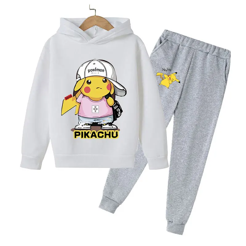 newborn baby clothes set girl 2022 New Trend Children's Clothing Set Pikachu Print Long Sleeve Hoodie + Pants Boys and Girls Cotton Suits Children's Casual We baby outfit sets girl