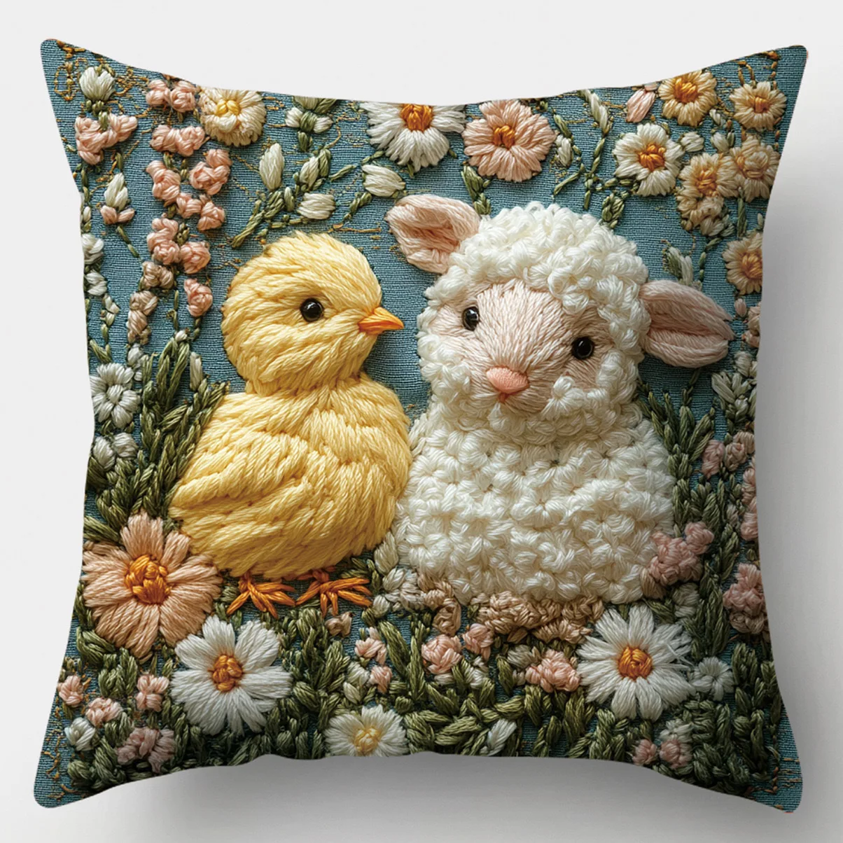 Easter Cartoon Printed Bunny Egg Pillowcase Home Sofa Cushion Cover Bedroom Bedside Pillow Cover 2