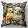 Easter Cartoon Printed Bunny Egg Pillowcase Home Sofa Cushion Cover Bedroom Bedside Pillow Cover 2