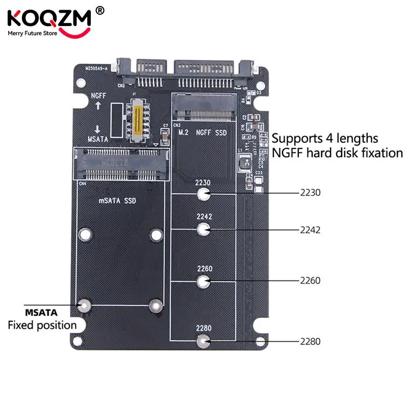 SATA 60Gbps To M2 NGFF SATA SSD MSATA SSD Adapter MSATA To SATA M.2 NGFF To SATA Hard Disk Adapter Board