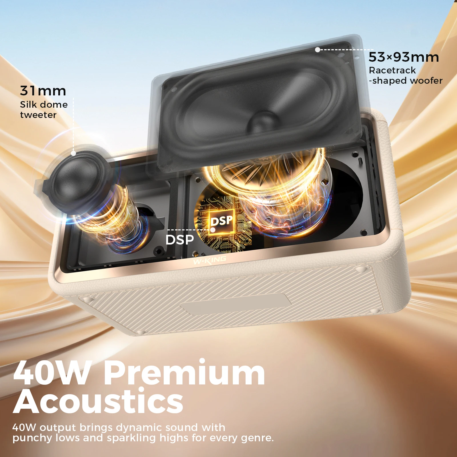 W-King H130 Portable Speakers 40W Boomboxes