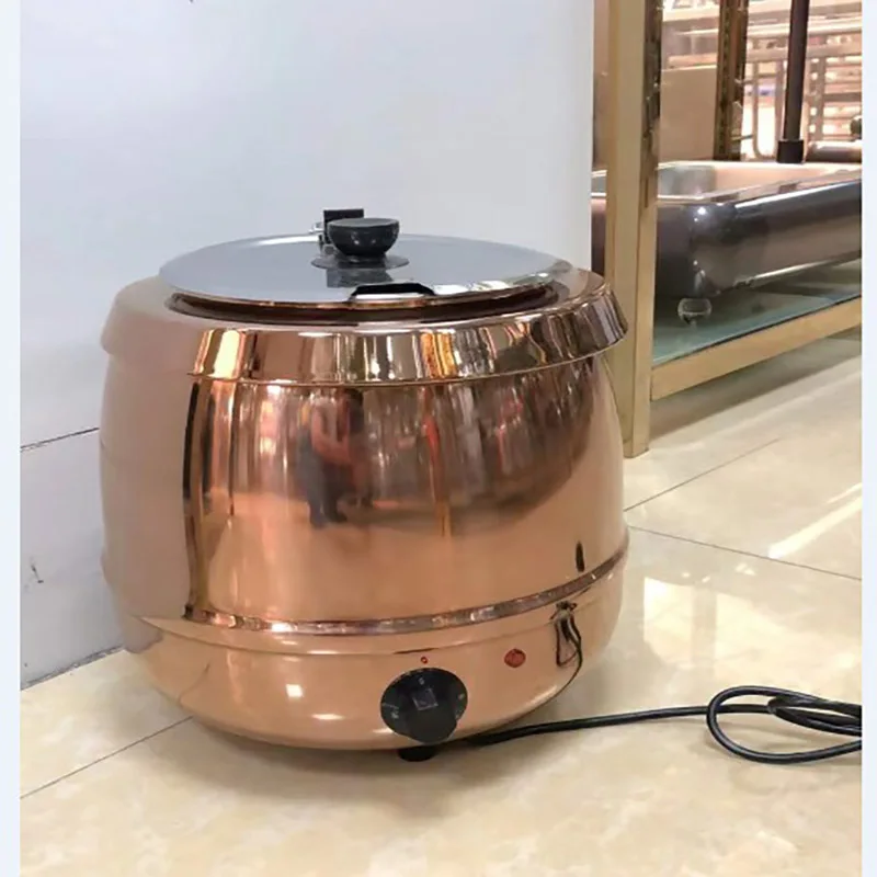 Electronic warm soup pot, commercial warm soup pot, electric heating  porridge bucket, stainless steel liner soup stove, buffet