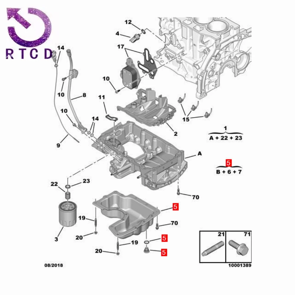 Original Engine Oil Pan 9802366780 For Peugeot 208 2008 308 408 3008 4008 Citroen C3 C4 DS3 DS4 1.2T