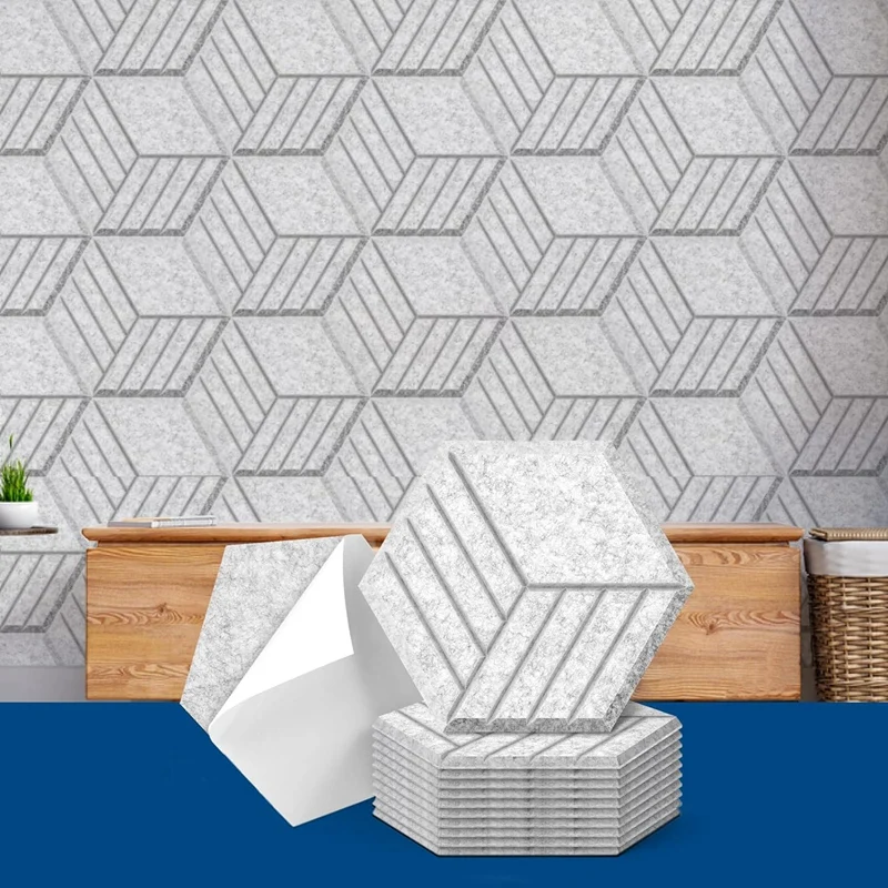 12 Pack Self Adhesive Acoustic Panels Acoustic Foam Panels 14 X 12 X 0.4Inch Soundproof Wall C