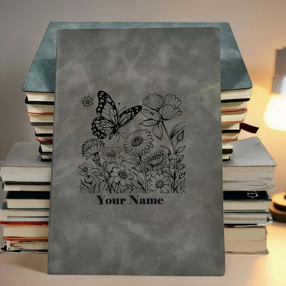 Personalized Elegant Floral Diary Notebook with Custom Name Personalization - Perfect