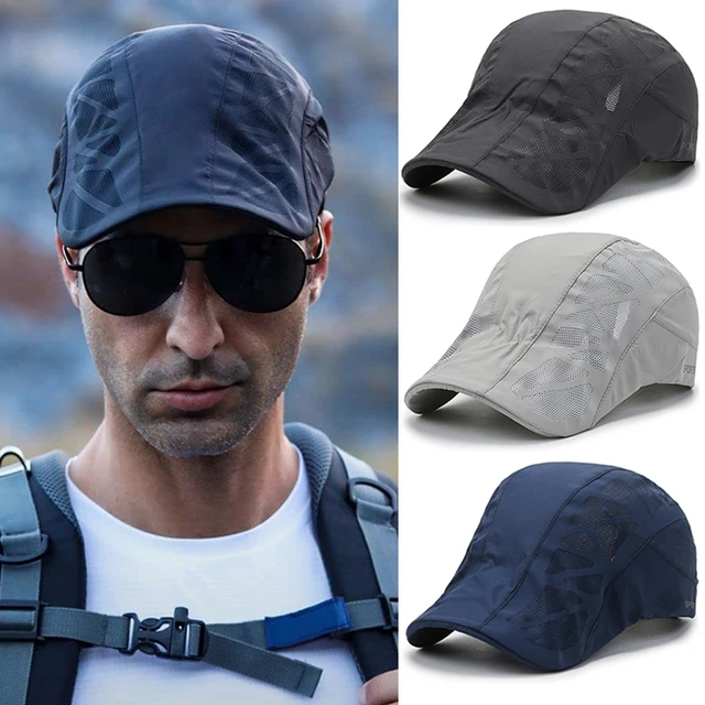 Men's Beret Hat Mesh Baseball Cap Spring Summer Quick-drying