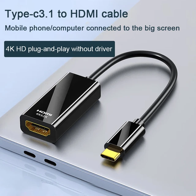 Convertidor de Cable de vídeo USB tipo C, adaptador Compatible con HDMI,  4K, USB 3,1, para MacBook - AliExpress