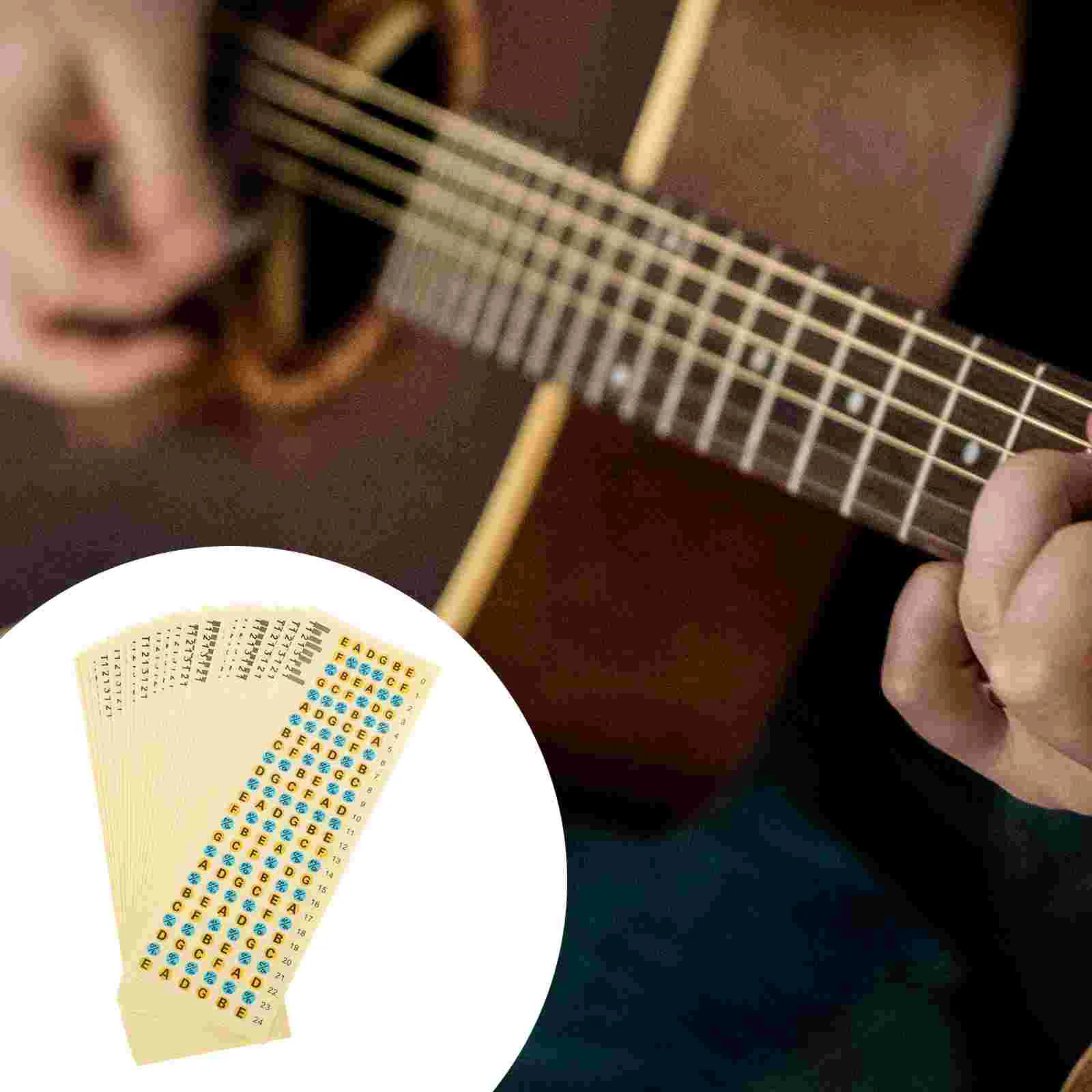 

20 Pcs Fingerboard Ukulele Audio Stickers Guitar Scale Pvc Note for The Fretboard