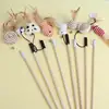 Cat Toy Cat Teaser Stick Handmade Cotton And Linen Woven Wooden Pole Cat Teaser Stick Cute Simulation Mouse Cat Interactive Toy 4