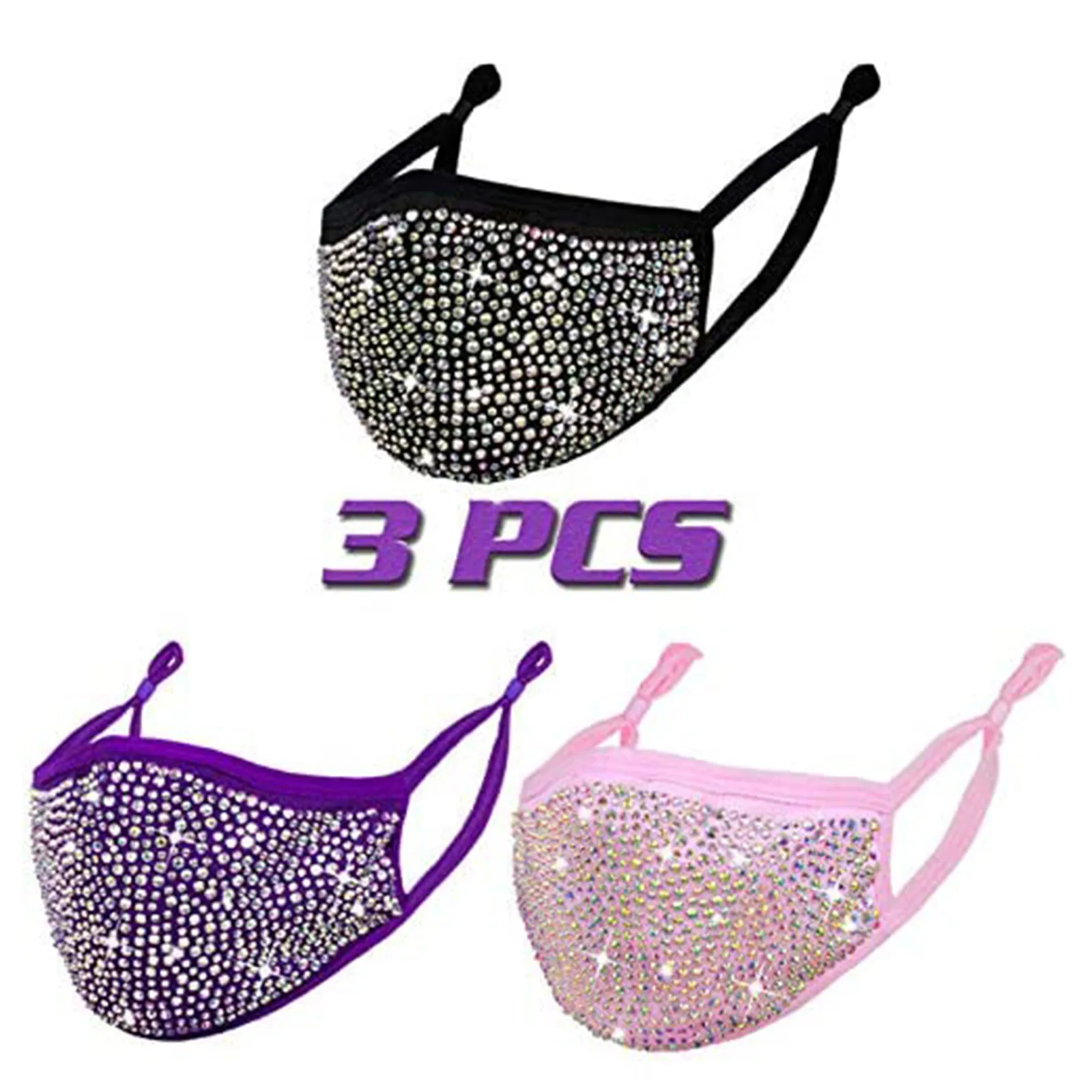 3pcs Glitter  Fashion Designers Wear  Earrings For Women'S Gifts Cubre Bocas Desechables Disposable Mouths Covers Mascara 3