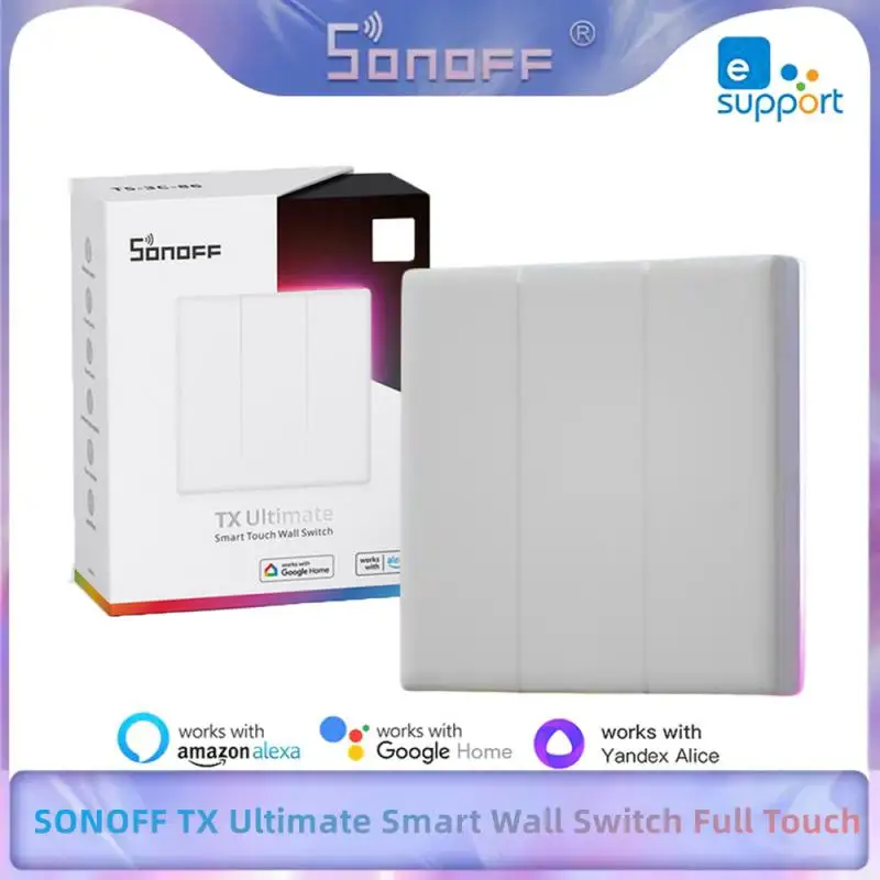 Sonoff Tx Ultimate Smart Wall Switch Full Touch Access Led Light Edge Telecomando Ewelink Multi-Sensoriale Tramite Alexa Google
