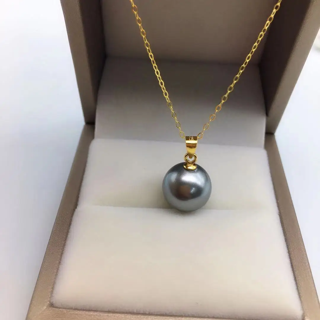 Raro! Collana Di Perle Del Mare Del Sud Akoya Grigie AAA 9-10 Mm - Foto 3