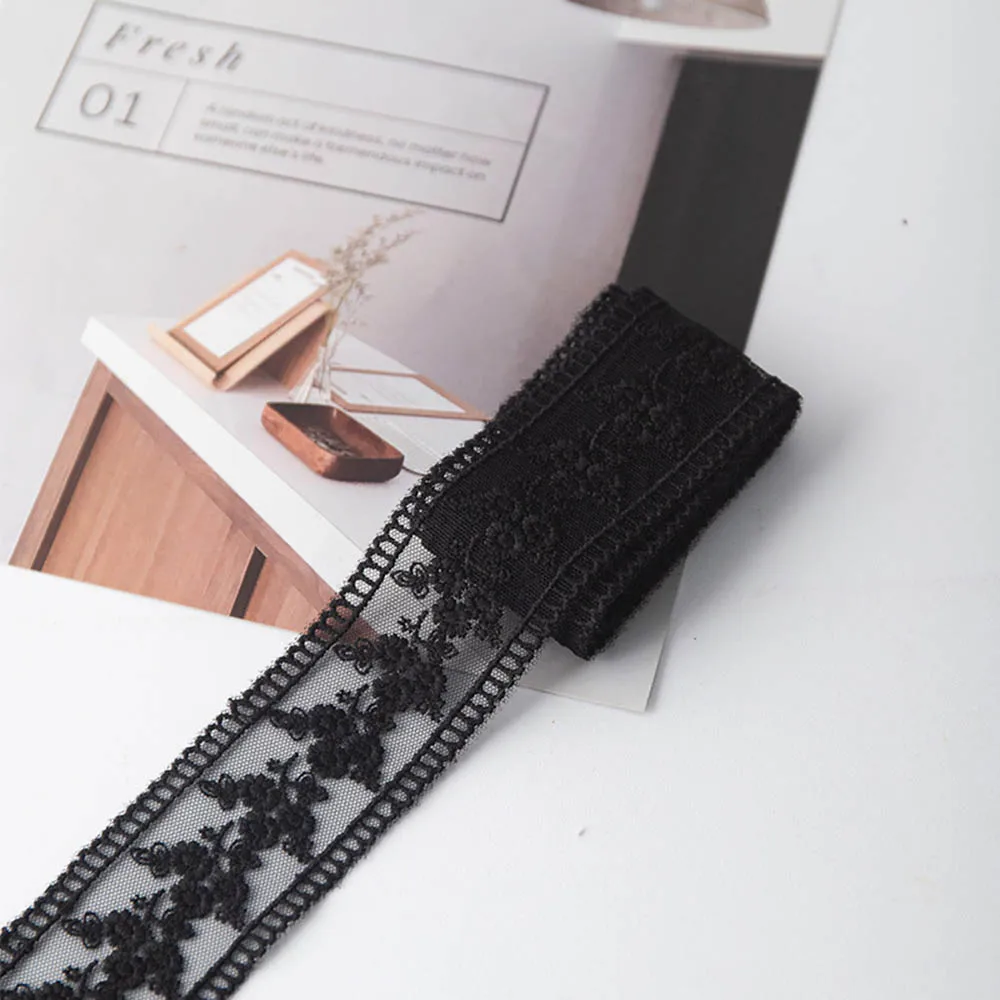 14-56Yard Mesh Stickerei Spitze für Handwerk hand gefertigte Schleife DIY 40mm Band Schmuck Geschenk zubehör Nähen Stoff Zubehör – Detail 4