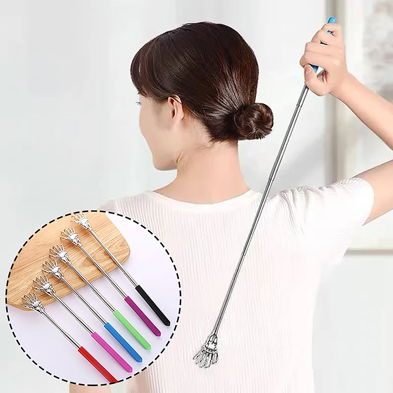 

Stainless Steel Back Scratcher Telescopic Back Itch Scratcher For Old Man Easy Massage Relax Old Man Happy Health Products