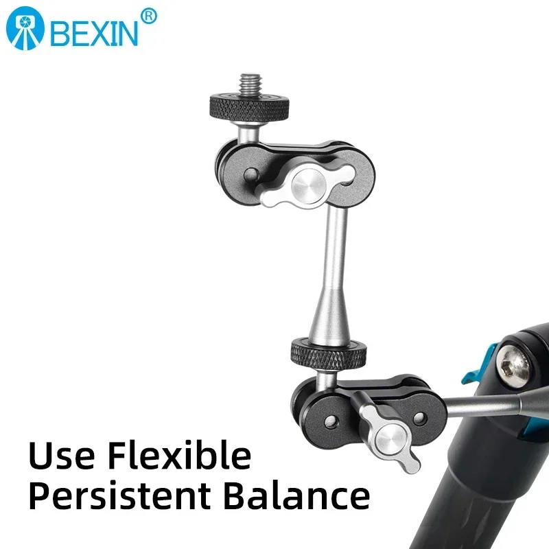 Camera Super Clamp Mount Double Ball Head Adapter Compatible with GoPro DJI Action or DSLR