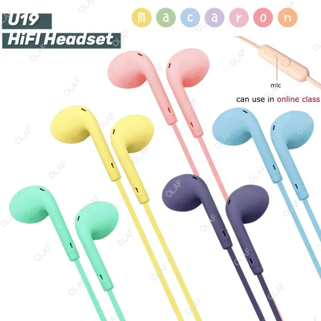 Universal 3.5mm Stereo In-Ear Headphones Sport Music Earbud Handfree Wired Headset Earphones with Mic For Xiaomi Huawei Samsung 1