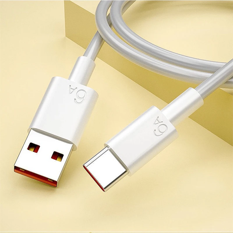 High-Speed USB Type C Charging Cable – 6A Fast Charger with Data Transfer Capabilities